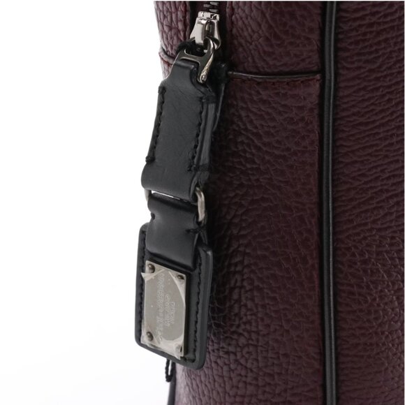 AUTH DOLCE GABBANA Plum Purple Grained Leather Briefcase Bag Like New - Picture 7 of 7